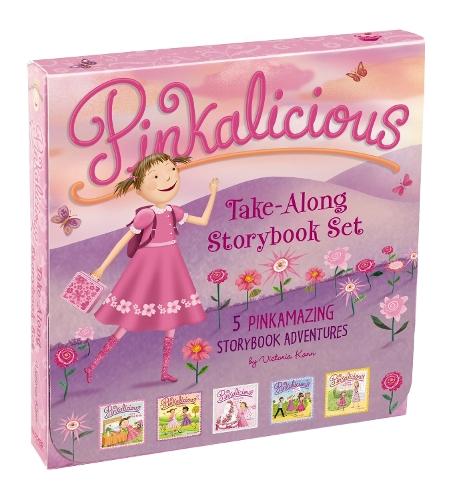 The Pinkalicious Take-Along Storybook Set: Tickled Pink, Pinkalicious and the Pink Drink, Flower Girl, Crazy Hair Day, Pinkalicious and the New Teacher