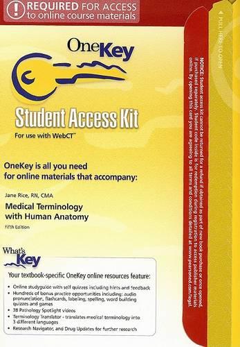 OneKey WebCT, Student Access Kit, Medical Terminology with Human Anatomy