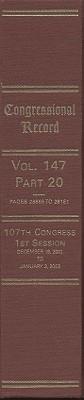 Congressional Record, V. 147, PT. 20, December 19, 2001 to January 3, 2002