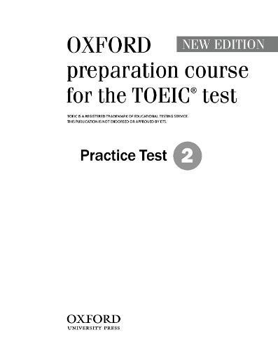 Oxford preparation course for the TOEIC® test: Practice Test 2