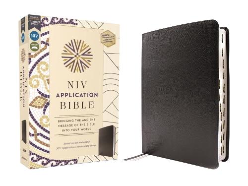 NIV Application Bible, European Bonded Leather, Black, Red Letter, Thumb Indexed, Comfort Print: Bringing the Ancient Message of the Bible into Your World