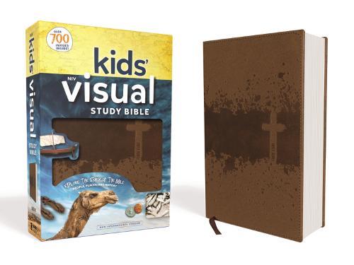 NIV, Kids' Visual Study Bible, Leathersoft,  Bronze, Full Color Interior: Explore the Story of the Bible---People, Places, and History