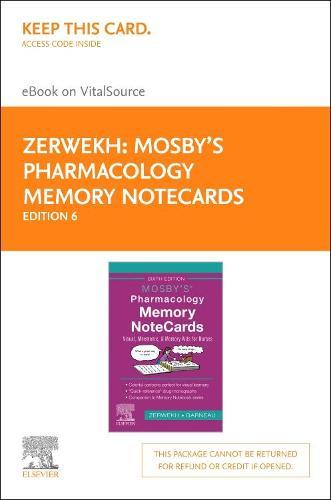 Mosby'S Pharmacology Memory Notecards - Elsevier eBook on Vitalsource (Retail Access Card): Visual, Mnemonic, and Memory