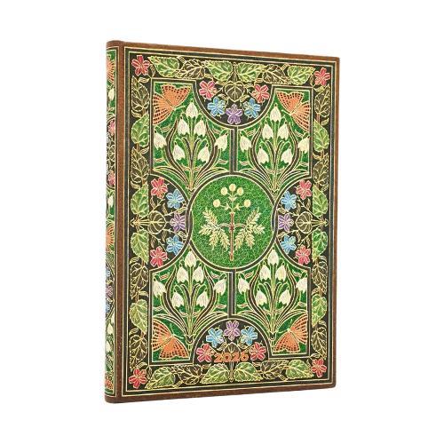 2026 Poetry in Bloom Midi 12-month Vertical Hardcover Flexi Dayplanner 2026 (Elastic Band Closure)