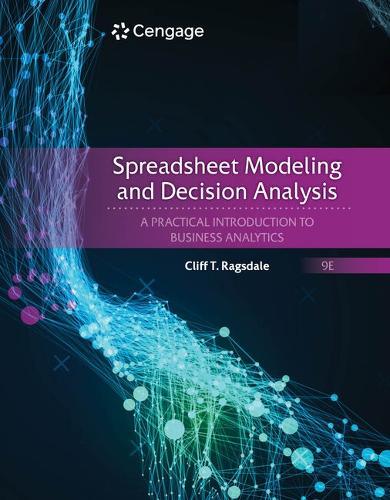 Webassign for Ragsdale's Business Analytics for Spreadsheet Modeling & Decision Analysis: A Practical Introduction to Business Analytics, Single-Term Printed Access Card