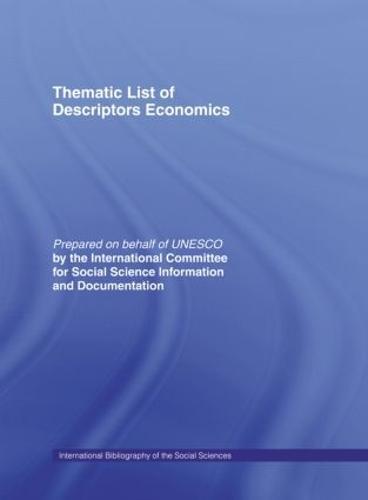 Thematic List of Descriptors: Economics