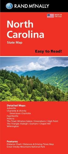 Rand McNally Easy to Read: North Carolina State Folded Map