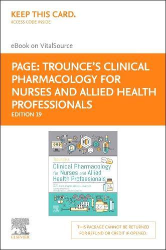 Trounce'S Clinical Pharmacology for Nurses - Elsevier eBook on Vitalsource (Retail Access Card)