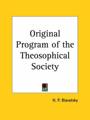 Original Program of the Theosophical Society (1931)