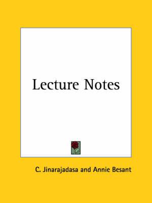 Lecture Notes (1930)