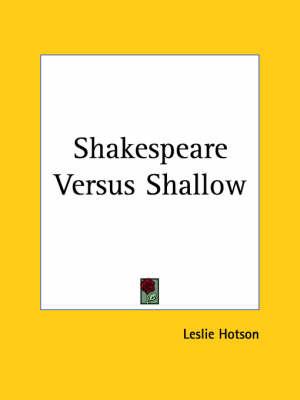 Shakespeare Versus Shallow (1931)