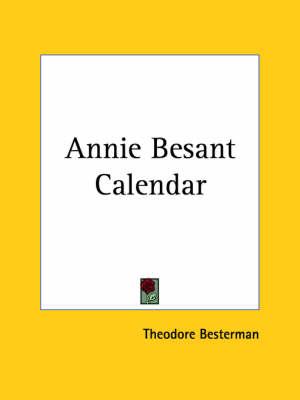 Annie Besant Calendar (1927)