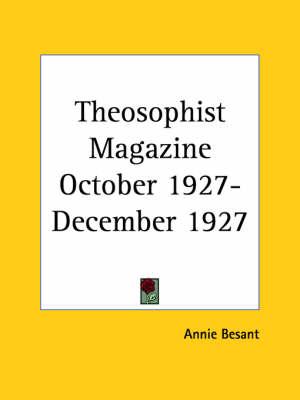 Theosophist Magazine (October 1927-December 1927)