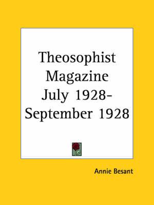 Theosophist Magazine (July 1928-September 1928)