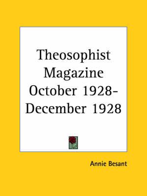 Theosophist Magazine (October 1928-December 1928)