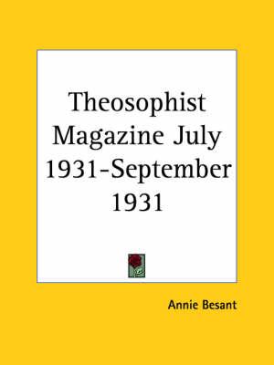 Theosophist Magazine (July 1931-September 1931)