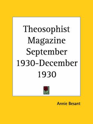 Theosophist Magazine (September 1930-December 1930)
