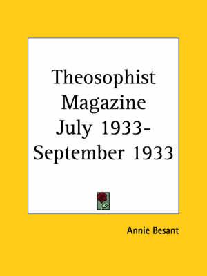 Theosophist Magazine (July 1933-September 1933)