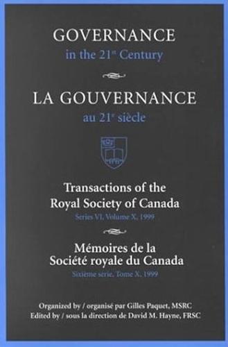 Governance in the 21st Century / Gouvernance Au 21e Siècle