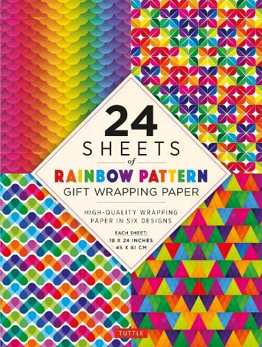 Rainbow Patterns Gift Wrapping Paper - 24 sheets: 18 x 24"" (45 x 61 cm) Wrapping Paper