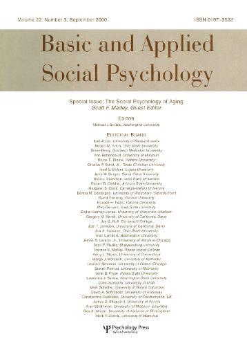 The Social Psychology of Aging: A Special Issue of basic and Applied Social Psychology