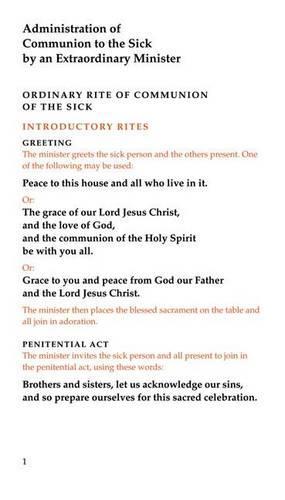 Administration of Communion to the Sick by Extraordinary Ministers