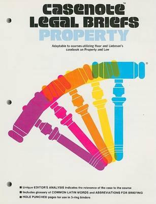 Property: Adaptable to Courses Utilizing Haar and Liebman's Casebook on Property and Law