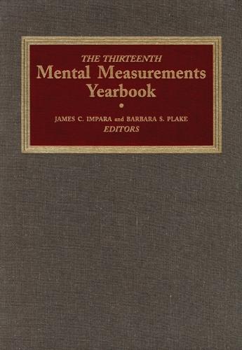 The Thirteenth Mental Measurements Yearbook