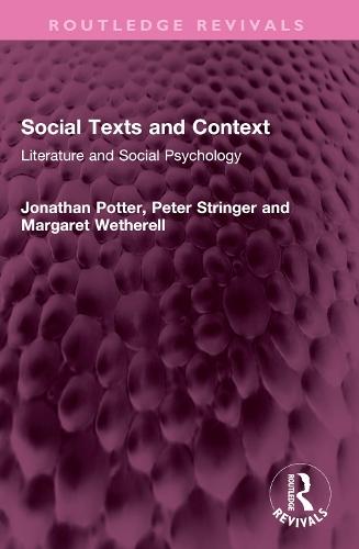 Social Texts and Context: Literature and Social Psychology