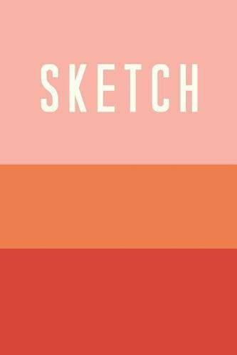 Sketch: Cute Sketchbook for Your Drawings with Modern Striped Cover in Red, Orange, and Blush