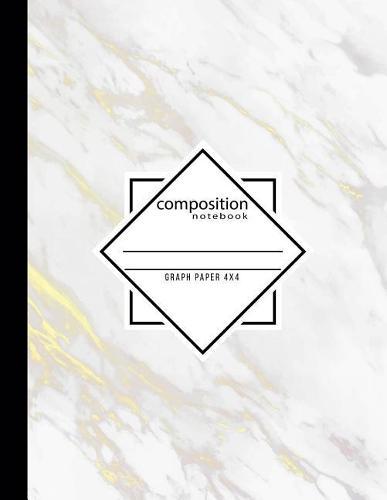 Composition Notebook Graph Paper 4x4: Gold and Marble Elegantly Designed Writing Book for Students, Teachers and Professionals