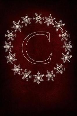 C: Monogram Initial Notebook Journal with Magical Snowflake Red Cover