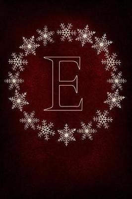 E: Monogram Initial Notebook Journal with Magical Snowflake Red Cover