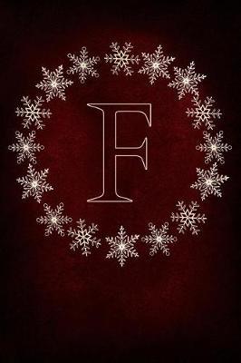 F: Monogram Initial Notebook Journal with Magical Snowflake Red Cover