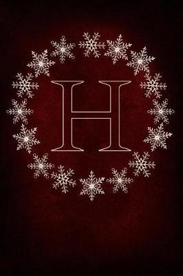H: Monogram Initial Notebook Journal with Magical Snowflake Red Cover