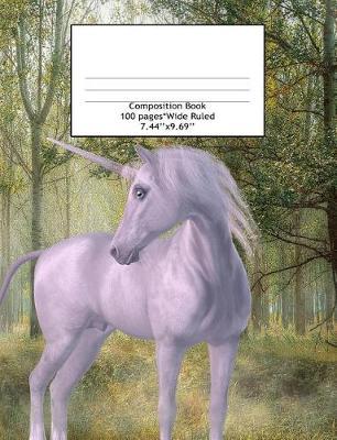 Composition Book Wide Ruled 100 Pages (7.44 x 9.69): Notebook for Boys or Girls, Perfect for Back to School