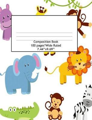 Composition Book Wide Ruled 100 Pages (7.44 x 9.69): Notebook for Boys or Girls, Perfect for Back to School
