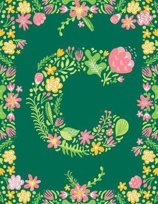 Floral Initial C Monogram Journal: Large Blank Lined Notebook Personalized for Names Starting with Letter C