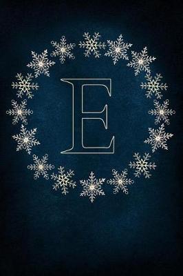 E: Monogram Initial Notebook Journal with Magical Snowflake Blue Cover