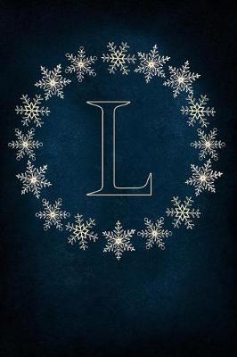 L: Monogram Initial Notebook Journal with Magical Snowflake Blue Cover