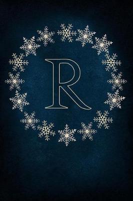 R: Monogram Initial Notebook Journal with Magical Snowflake Blue Cover