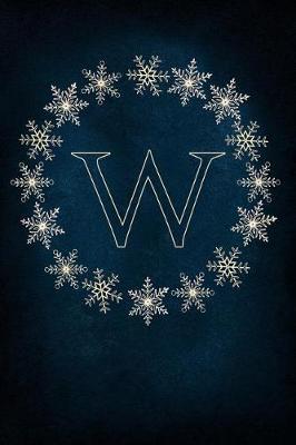 W: Monogram Initial Notebook Journal with Magical Snowflake Blue Cover