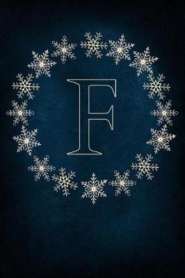 F: Monogram Initial Notebook Journal with Magical Snowflake Blue Cover
