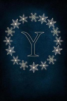 Y: Monogram Initial Notebook Journal with Magical Snowflake Blue Cover