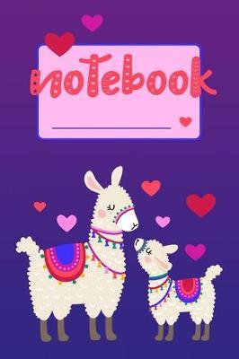 notebook: (6x9 inches) Blank And Lined Llama Love Journal Notebook - Purple Design With Mama And Baby Llama (120 pages) (Softcover)