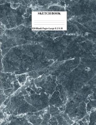 Sketch Book 120 Blank Pages Large 8.5 X 11: Intended For Sketching, Drawing, Doodling, Painting, Writing Blue Marble Print Design Pattern