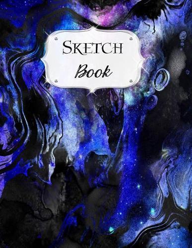 Sketch Book: Marble Sketchbook Scetchpad for Drawing or Doodling Notebook Pad for Creative Artists #4 Blue Black