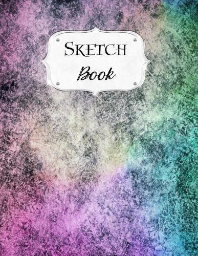 Sketch Book: Pastel Sketchbook Scetchpad for Drawing or Doodling Notebook Pad for Creative Artists #6 Purple Green Grunge