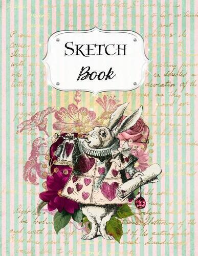 Sketch Book: Alice In Wonderland Sketchbook Scetchpad for Drawing or Doodling Notebook Pad for Creative Artists Green Pink Striped