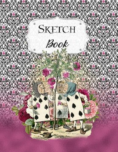 Sketch Book: Alice In Wonderland Sketchbook Scetchpad for Drawing or Doodling Notebook Pad for Creative Artists #4 Pink Black